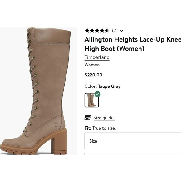 New Timberland Allington Heights Suede Lace Up Boots Sz 8 - Picture 8 of 8